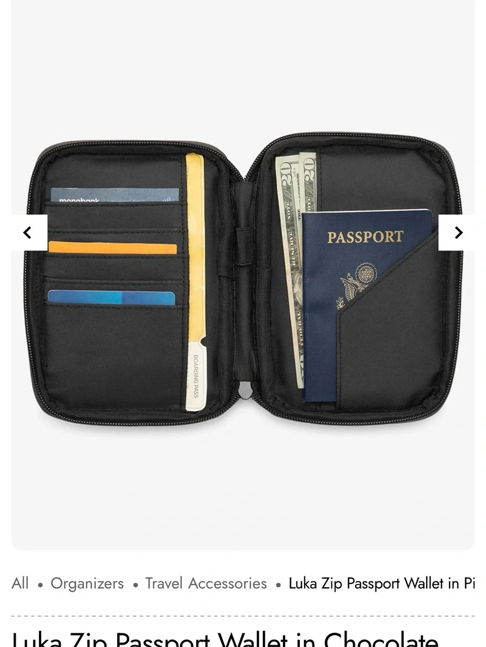 NWT Calpak Luka Zip Passport Wallet in Tan - Picture 2 of 5